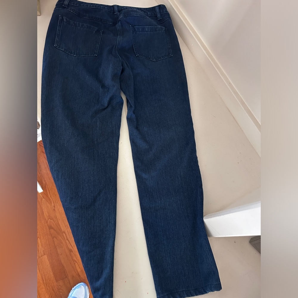 JMcLAUGHLIN Dark Denim Jeans Solid Stretch Comfy Lexi Pocket Button Size 8 - Picture 4 of 10